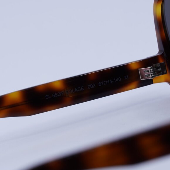 🕶️ New Saint Laurent SL652/F SOLACE 002 Sunglasses - Shiny Medium Havana Frame - Picture 7 of 11